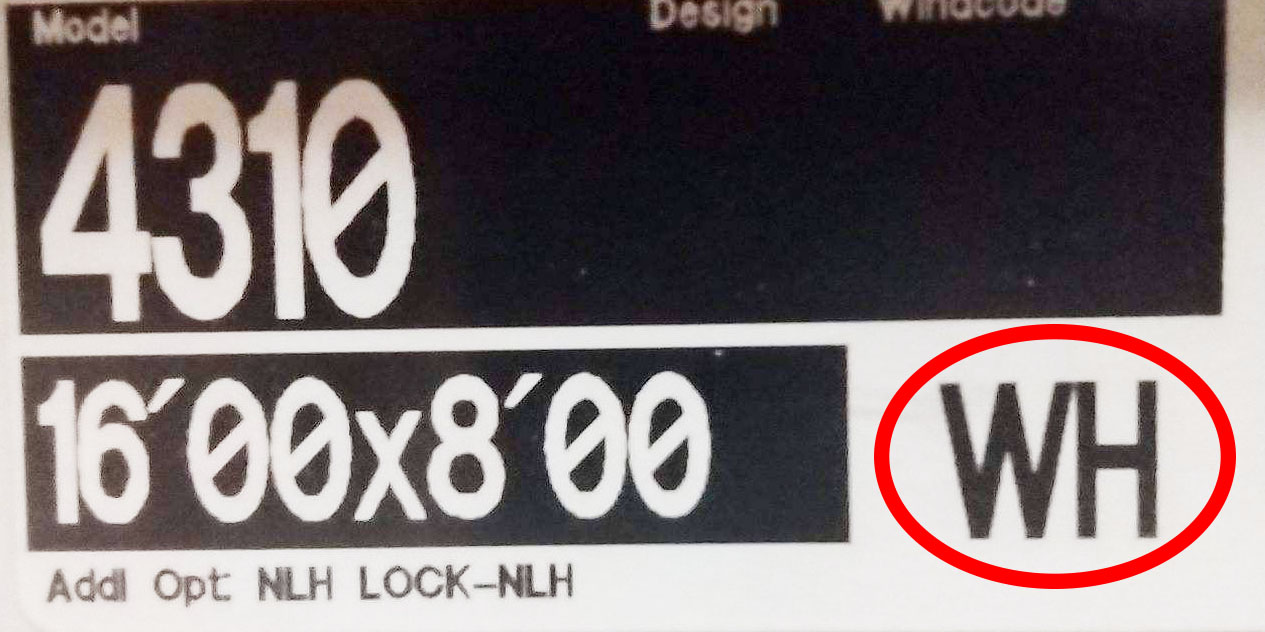 Clopay Door Label for Color Code