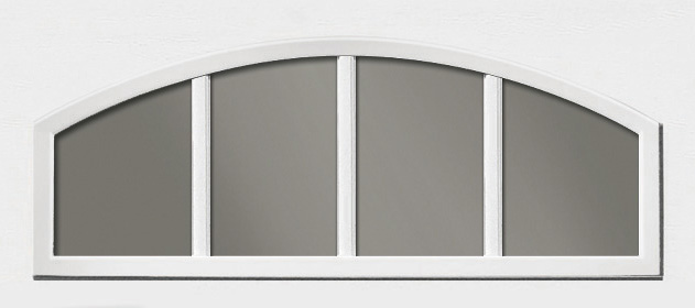 Clopay Contemporary Vertical Grille on Arch2 Panel Window Frame